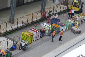 Aanvoer vers voedsel en controle in Venetië.